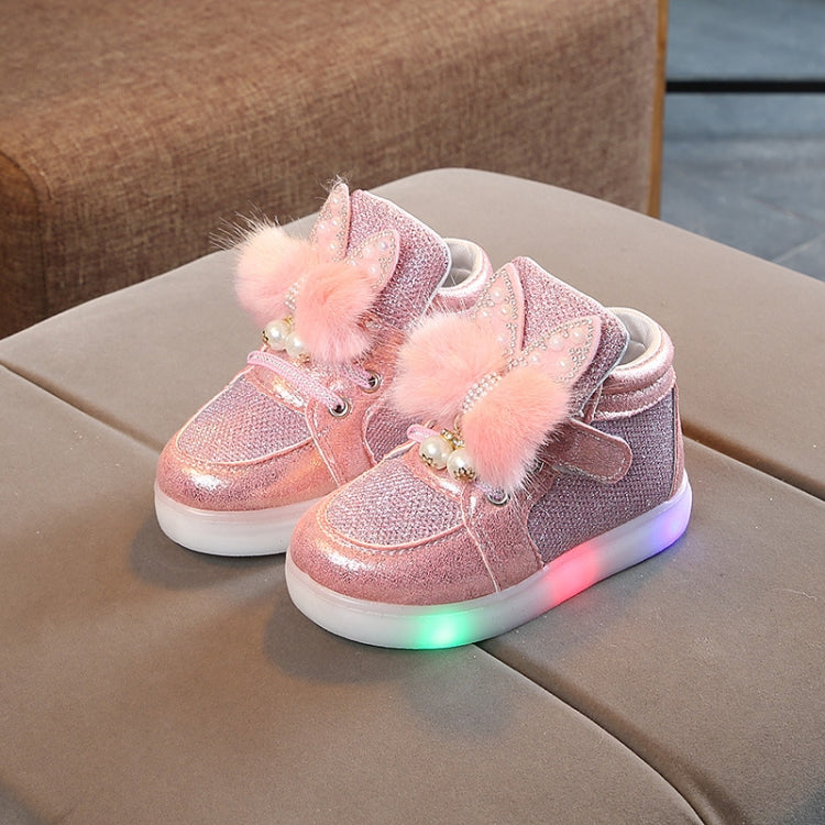 Cartoon Children Shoes Colorful Diamonds With LED Light Light-Up Baby Footwear, Size: