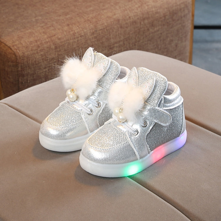 Cartoon Children Shoes Colorful Diamonds With LED Light Light-Up Baby Footwear, Size: