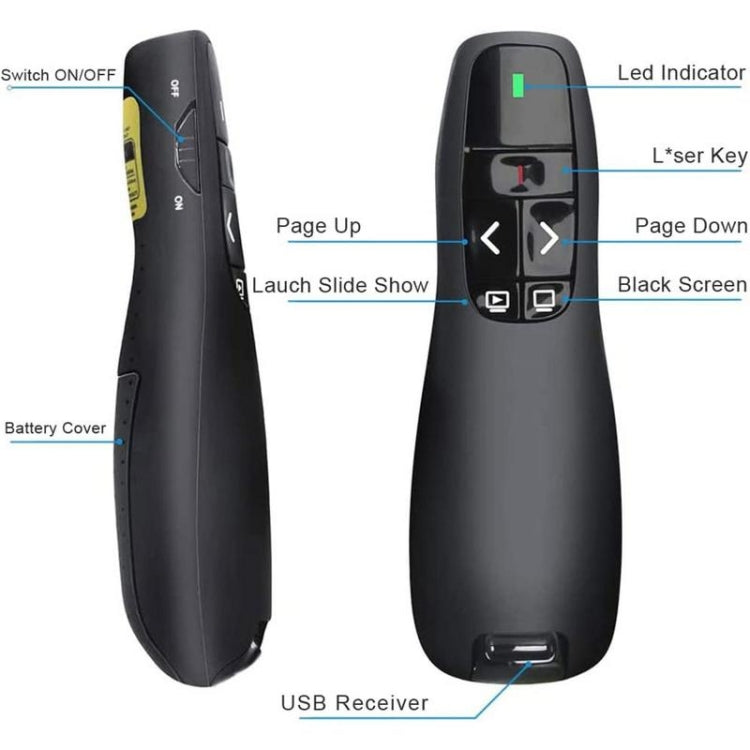 2.4GHz Multifunctional USB Wireless PPT Laser Page Turning Pen