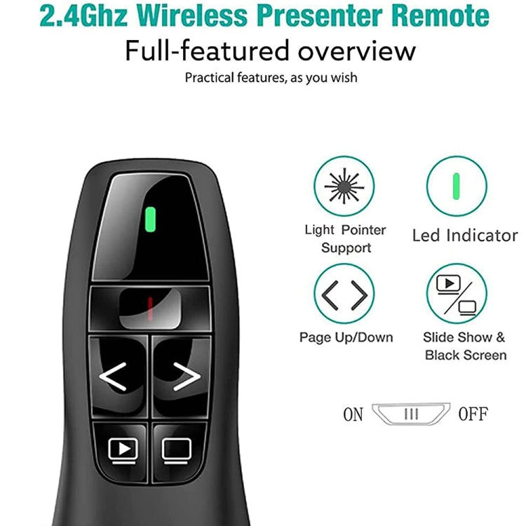 2.4GHz Multifunctional USB Wireless PPT Laser Page Turning Pen