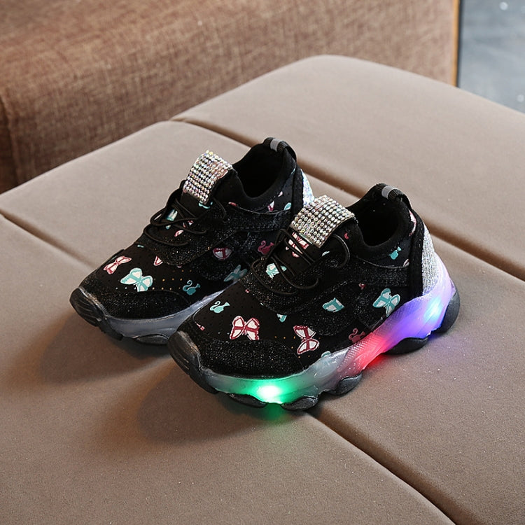 Spring And Autumn Children Light Up Shoes LED Breathable Sneakers Running Footwear, Size: