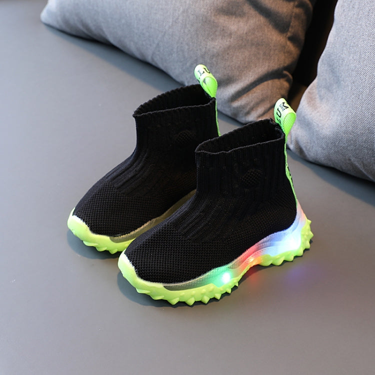 Fly Weaving Children Sneakers Boys Girls Light Up Shoes Casual Footwear Baby Walking Shoes, Size: