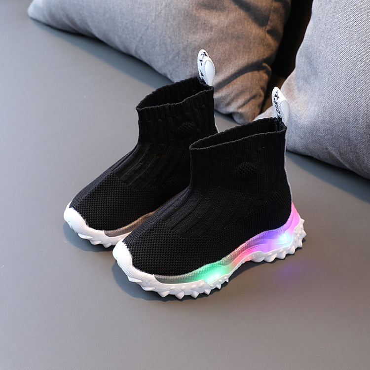 Fly Weaving Children Sneakers Boys Girls Light Up Shoes Casual Footwear Baby Walking Shoes, Size: