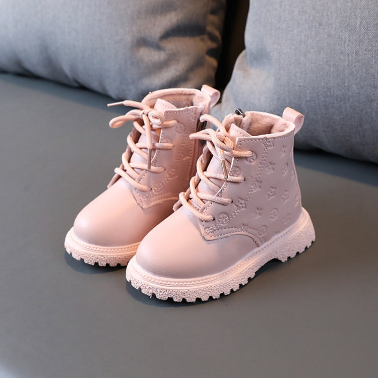Children Martin Boots Padded Warm Leather Boots Simple Cotton Shoes, Size: