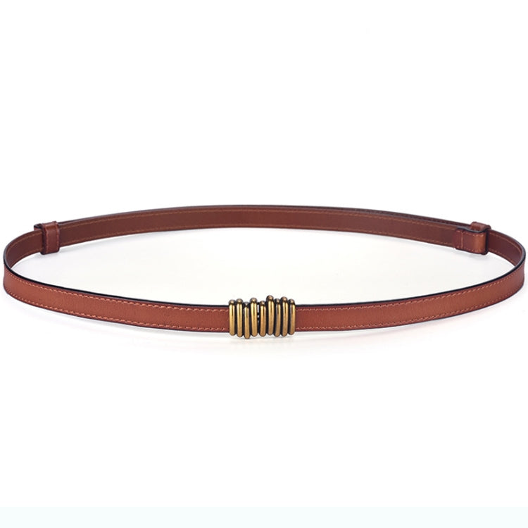 Women Leather Thin Belt With Suits And Dresses Slim Waist Versatile Waist Chain Retro Belt
