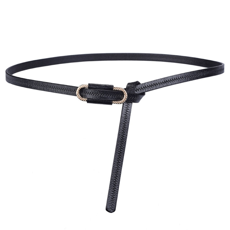 Women Knotted Leather Slim Waist Band Costume Matching Belt
