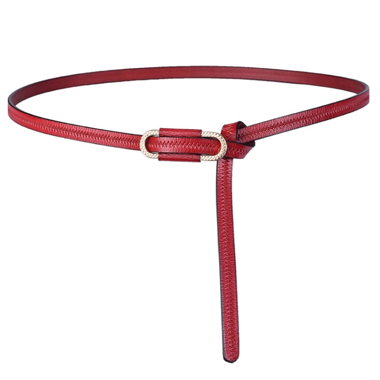 Women Knotted Leather Slim Waist Band Costume Matching Belt