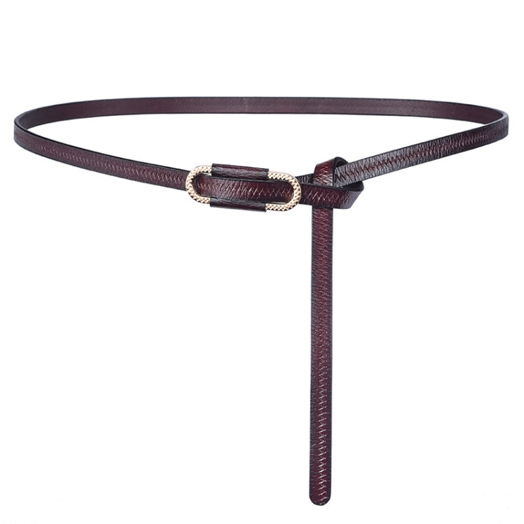 Women Knotted Leather Slim Waist Band Costume Matching Belt