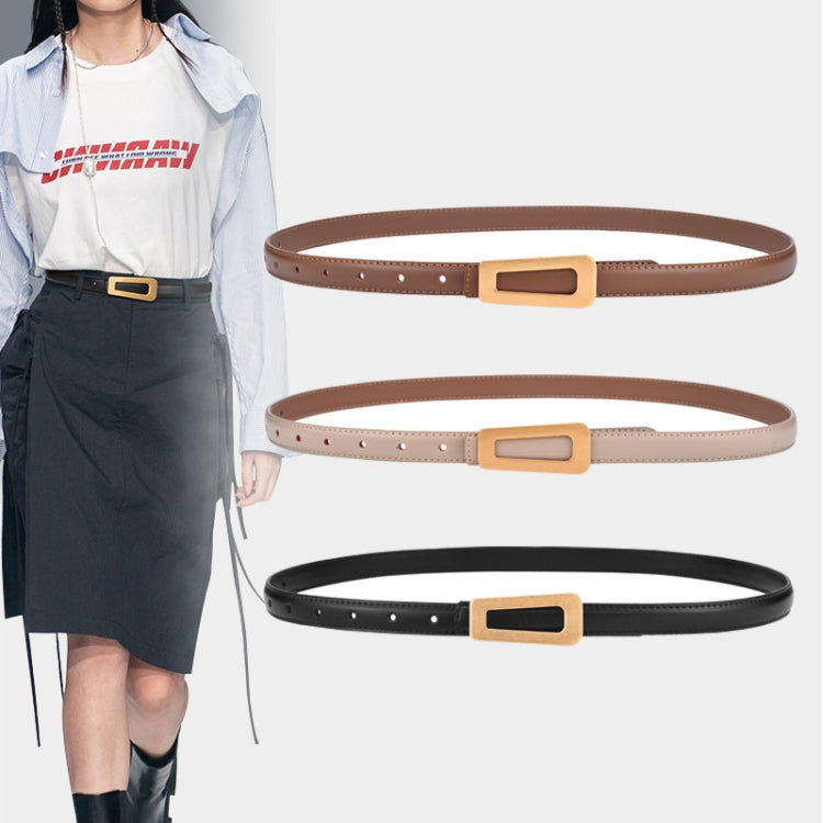 105cm Women Leather Belt Casual Versatile Retro Belt Jeans Waist Band