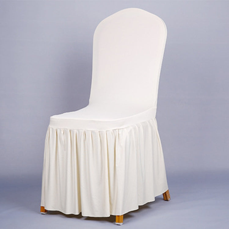 Pleated Skirt Hem Stretch One Piece Chair Cover Hotel Restaurant Wedding Chair Cover