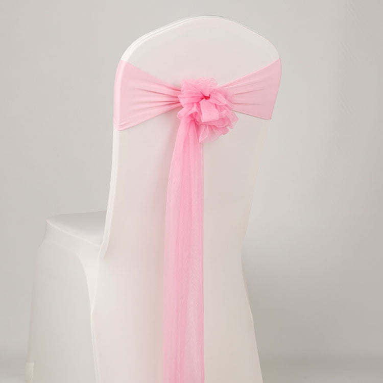Hotel Wedding Organza Free Tie Chair Back Flower Seat Yarn Decorations Tulle Chair Back Bows