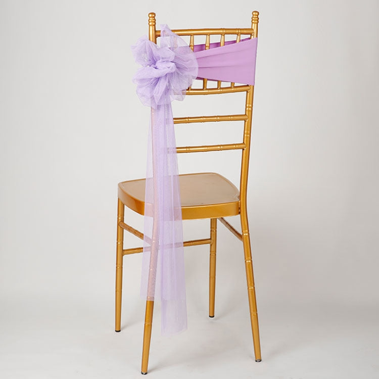 Hotel Wedding Organza Free Tie Chair Back Flower Seat Yarn Decorations Tulle Chair Back Bows