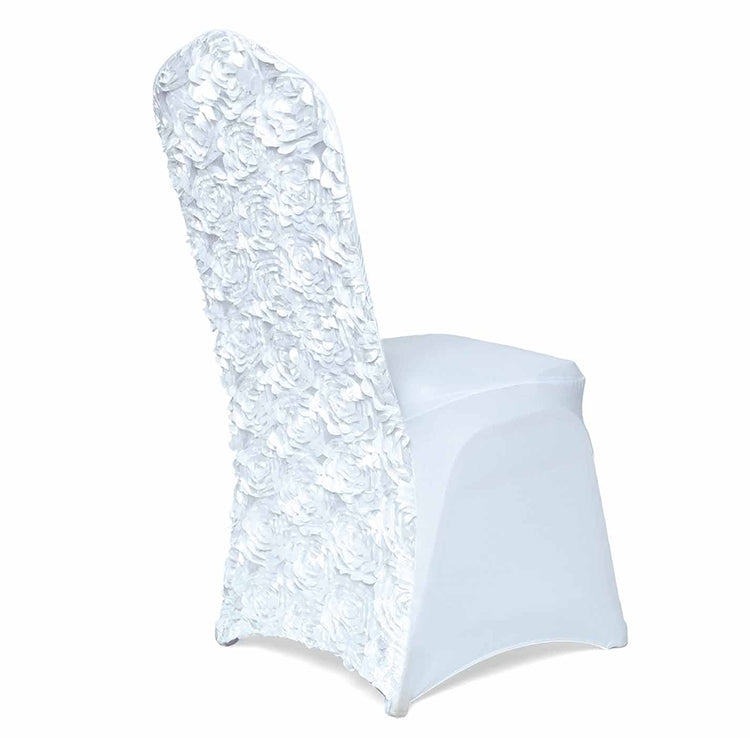 Thickened Rose Stretch Chair Cover Hotel Wedding Banquet Seat Back Cover Decoration