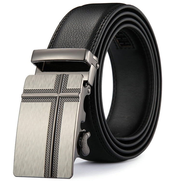 Men Automatic Buckle Belt Leather Waistband Business Style Trouser Belt Model