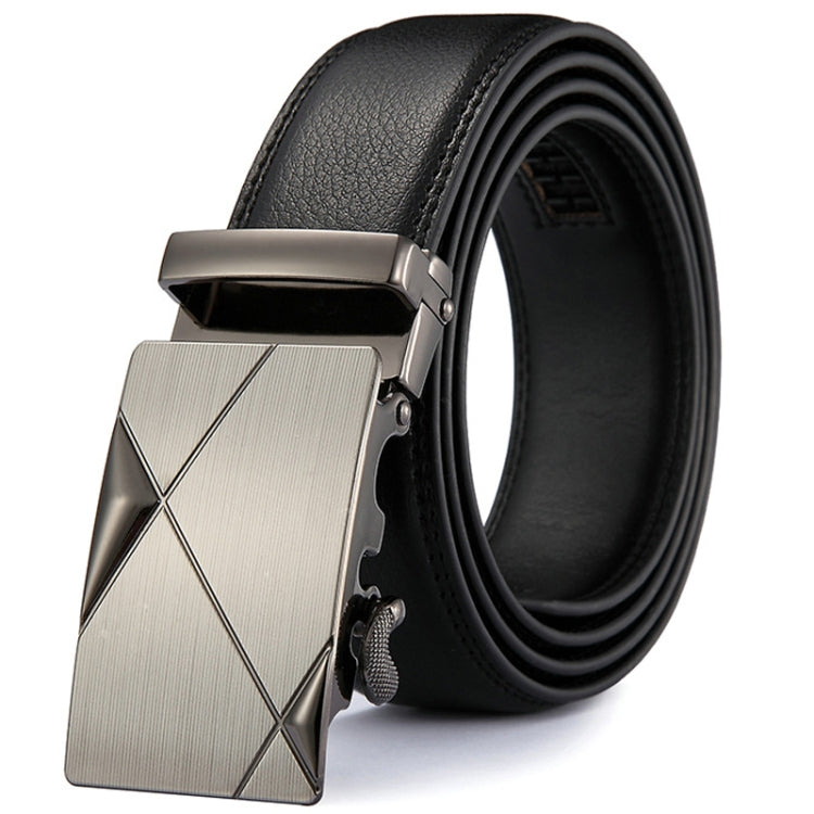 Men Automatic Buckle Belt Leather Waistband Business Style Trouser Belt Model