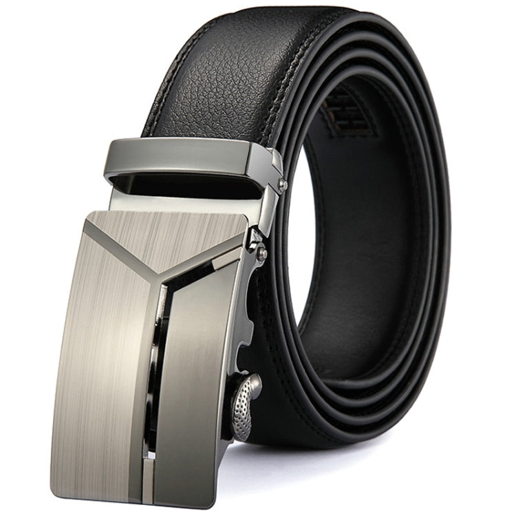 Men Automatic Buckle Belt Leather Waistband Business Style Trouser Belt Model