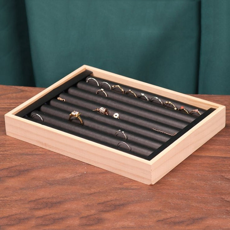 Solid Wooden Velvet Jewelry Display Tray Ring Earring Bracelet Storage And Organization Box, Specification: