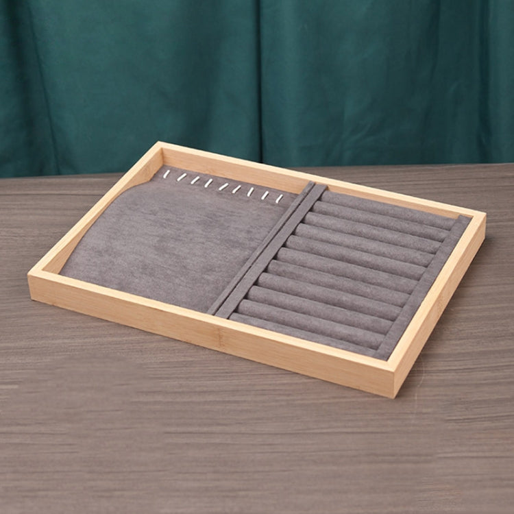 Bamboo Wood Jewelry Display Pallet Jewelry Storage Display Tray, Style: