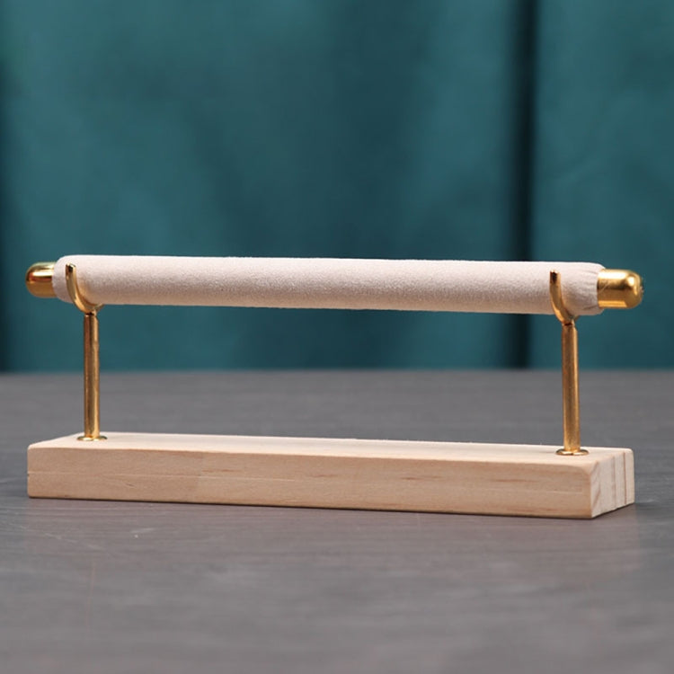 Removable Solid Wooden Base Ring Display Metal Stand Sponge Bar Ring Storage Rack, Style: