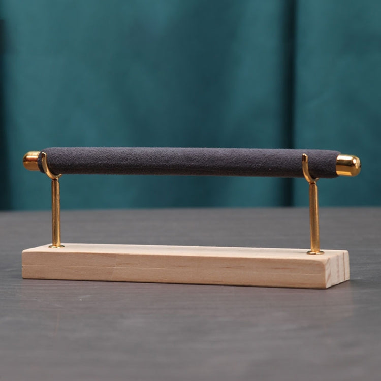 Removable Solid Wooden Base Ring Display Metal Stand Sponge Bar Ring Storage Rack, Style: