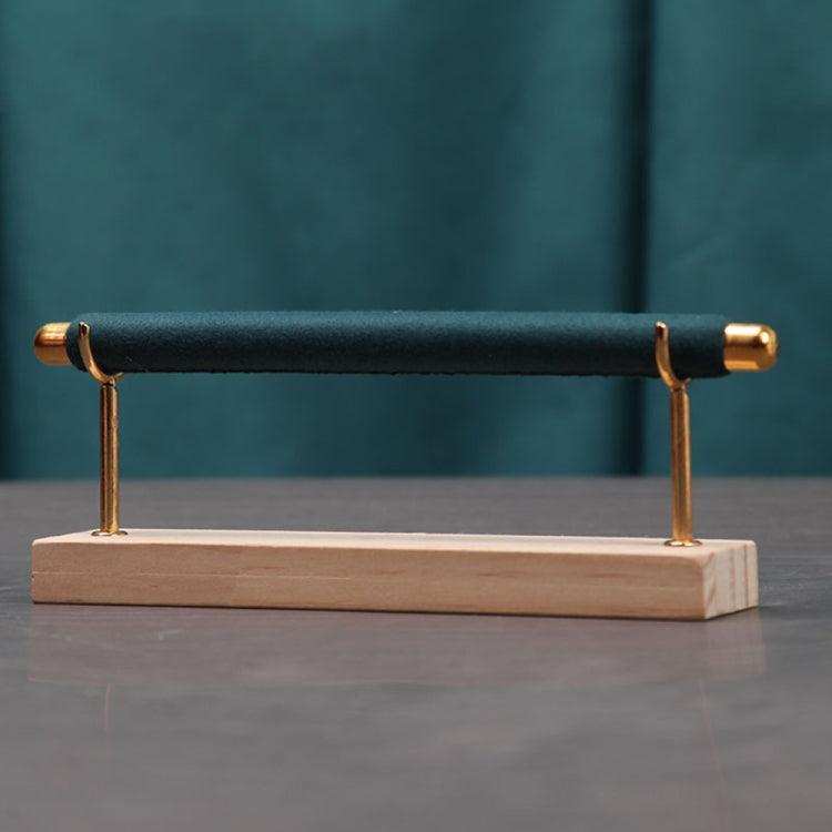 Removable Solid Wooden Base Ring Display Metal Stand Sponge Bar Ring Storage Rack, Style: