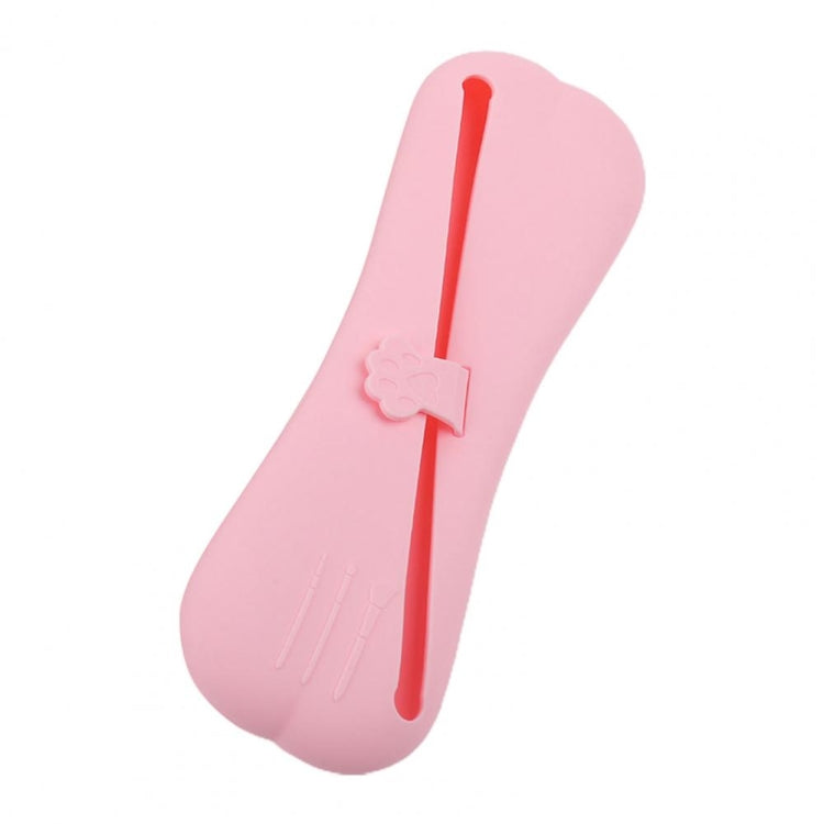 Slant Mouth Cat Paw Buckle Large Capacity Dustproof Soft Silicone Makeup Bag