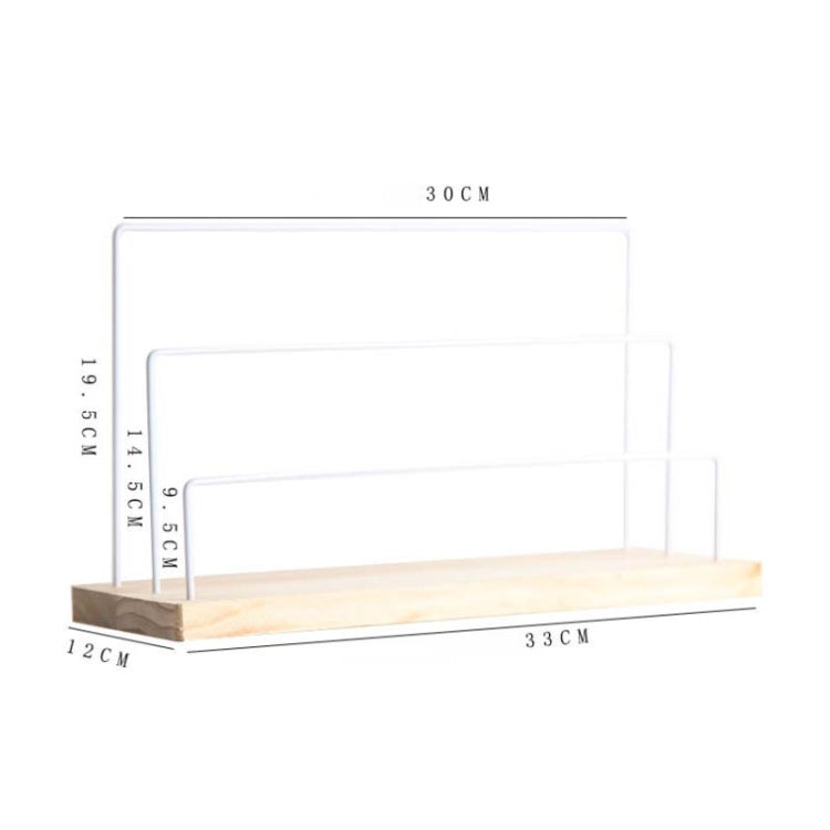 Wooden Base Iron Multi-Layer Earrings Storage Display Rack Can Hang Jewelry Display Shelf, Style:
