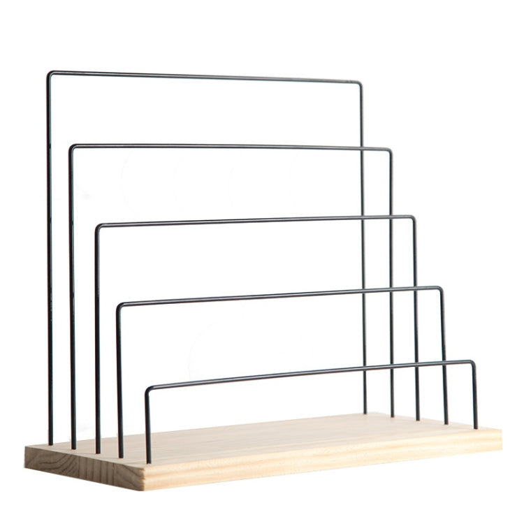 Wooden Base Iron Multi-Layer Earrings Storage Display Rack Can Hang Jewelry Display Shelf, Style: