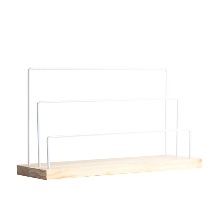 Wooden Base Iron Multi-Layer Earrings Storage Display Rack Can Hang Jewelry Display Shelf, Style: