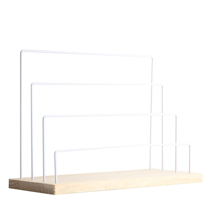 Wooden Base Iron Multi-Layer Earrings Storage Display Rack Can Hang Jewelry Display Shelf, Style: