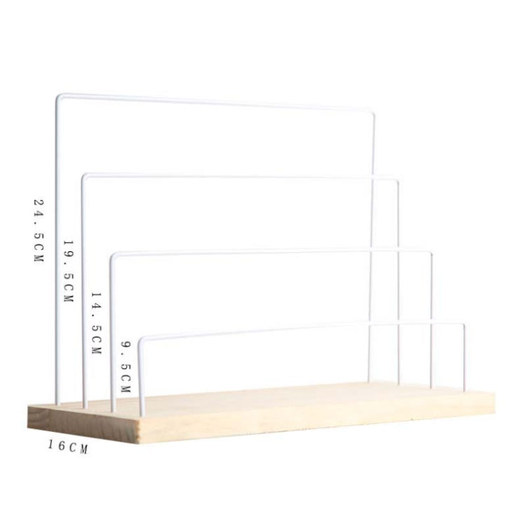 Wooden Base Iron Multi-Layer Earrings Storage Display Rack Can Hang Jewelry Display Shelf, Style: