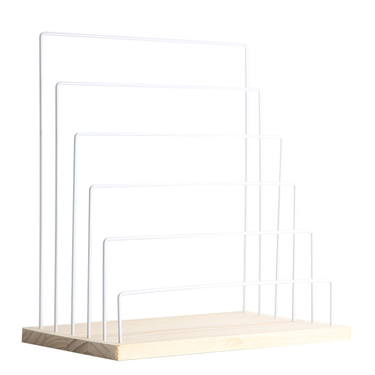 Wooden Base Iron Multi-Layer Earrings Storage Display Rack Can Hang Jewelry Display Shelf, Style: