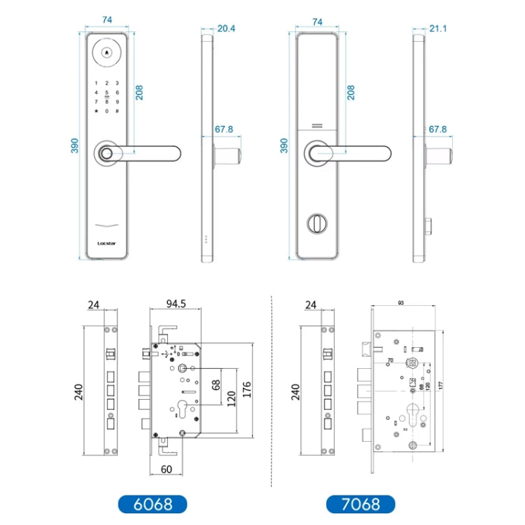 A60 Smart Fingerprint Password Door Lock With Doorbell, Spec: Basic Version Gold