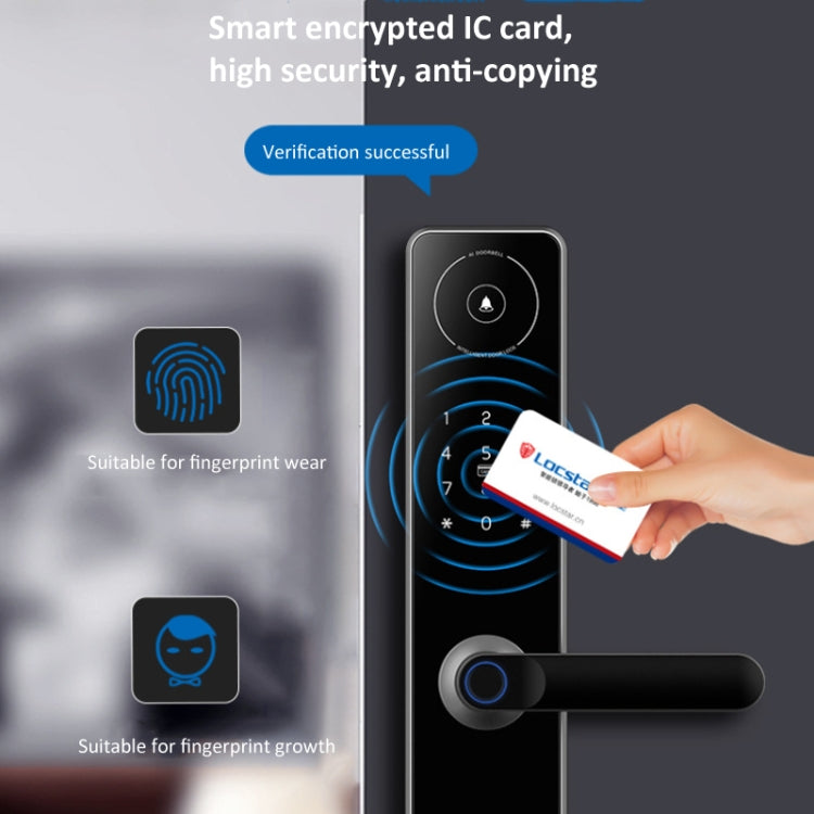 A60 Smart Fingerprint Password Door Lock With Doorbell, Spec: Basic Version Gold