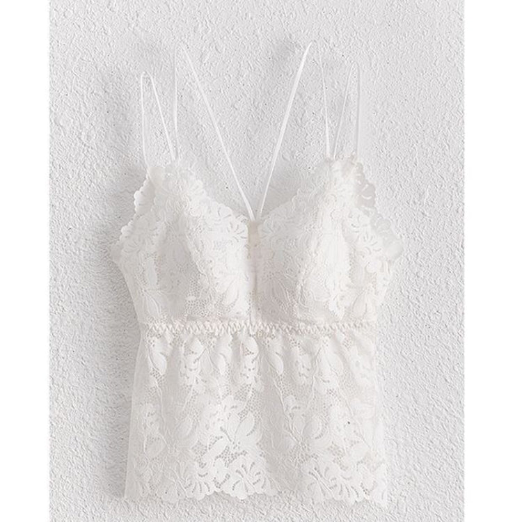 Women Beauty Back Sling Wrapped Chest Vest Crop Top Gathered Anti-Empty Bra Lingerie, Size: