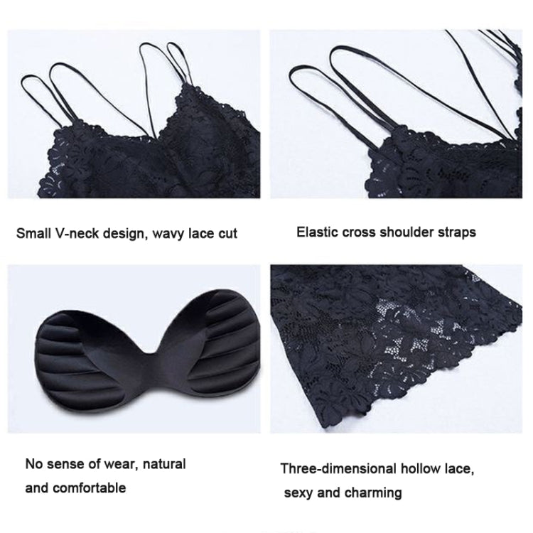 Women Beauty Back Sling Wrapped Chest Vest Crop Top Gathered Anti-Empty Bra Lingerie, Size: