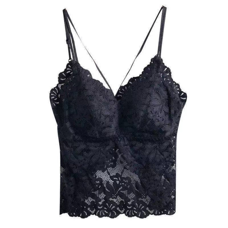 Women Beauty Back Sling Wrapped Chest Vest Crop Top Gathered Anti-Empty Bra Lingerie, Size: