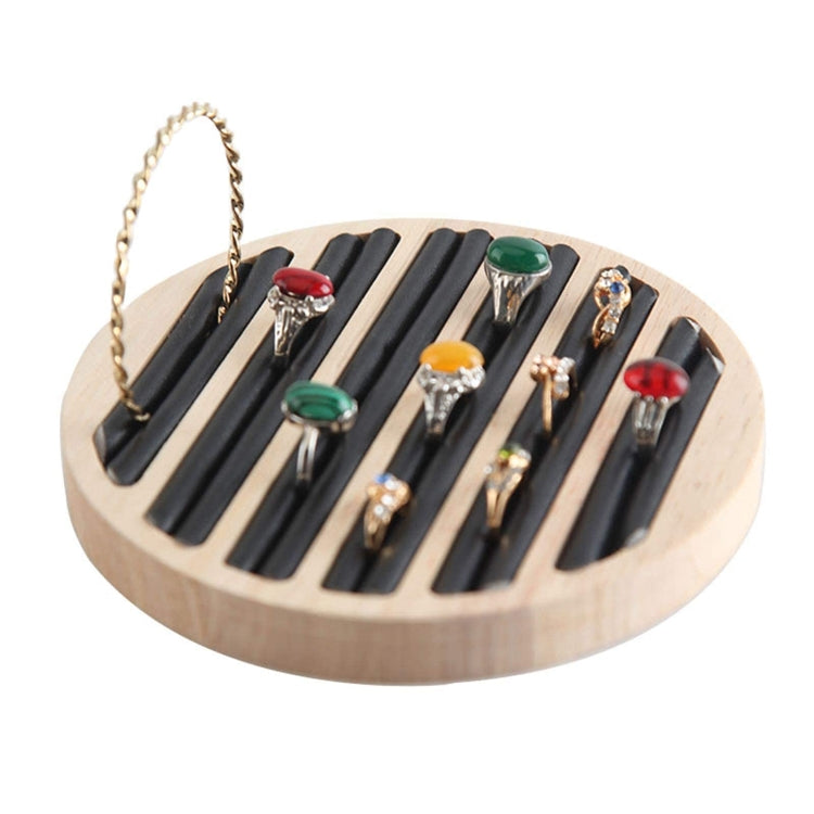 Solid Wooden Round Ring Jewelry Display Board Jewelry Bracelet Storage Tray, Style: