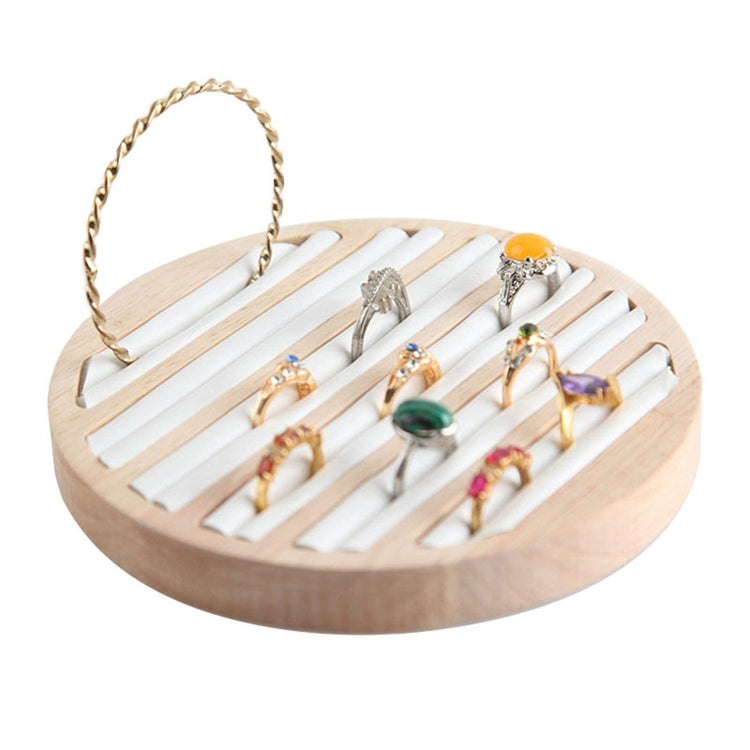 Solid Wooden Round Ring Jewelry Display Board Jewelry Bracelet Storage Tray, Style:
