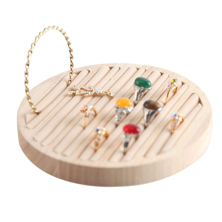 Solid Wooden Round Ring Jewelry Display Board Jewelry Bracelet Storage Tray, Style: