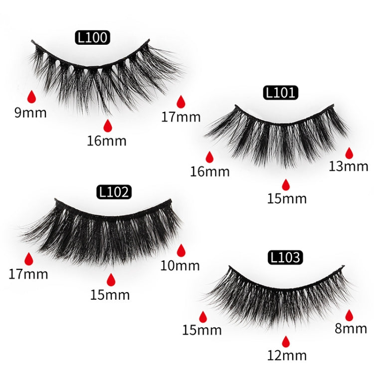 16pairs /Box Natural Long False Eyelashes Fluffy 3D Mink Lashes, Spec: L1