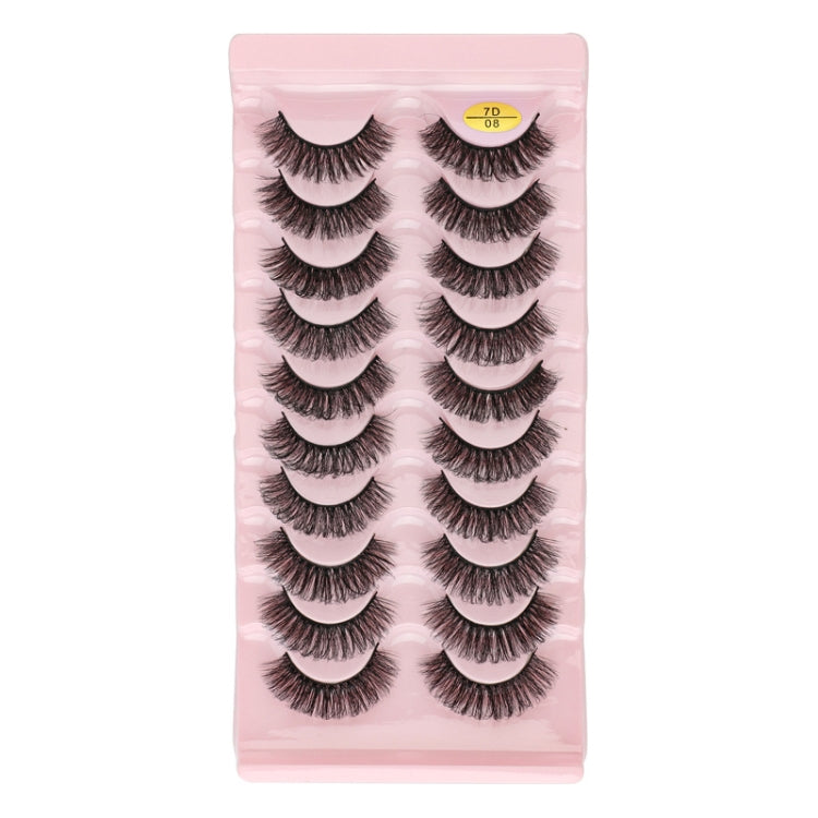 10pairs /Box Russian Strip Lashes 7D Imitation Mink Volume Fluffy Natural False Eyelashes 7D-