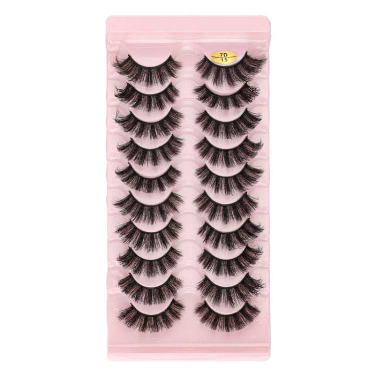 10pairs /Box Russian Strip Lashes 7D Imitation Mink Volume Fluffy Natural False Eyelashes 7D-