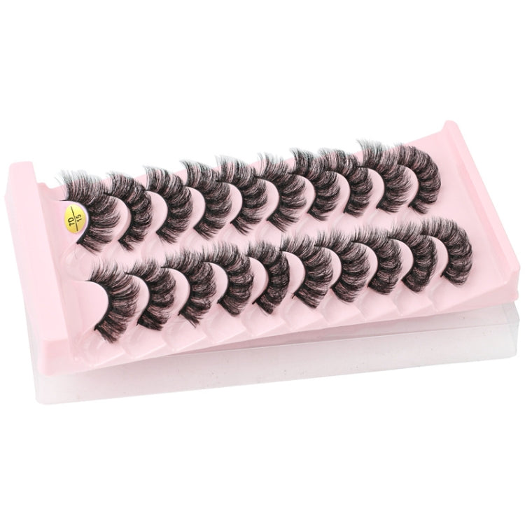 10pairs /Box Russian Strip Lashes 7D Imitation Mink Volume Fluffy Natural False Eyelashes 7D-