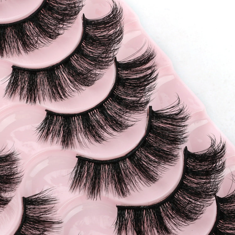 10pairs /Box Russian Strip Lashes 7D Imitation Mink Volume Fluffy Natural False Eyelashes 7D-