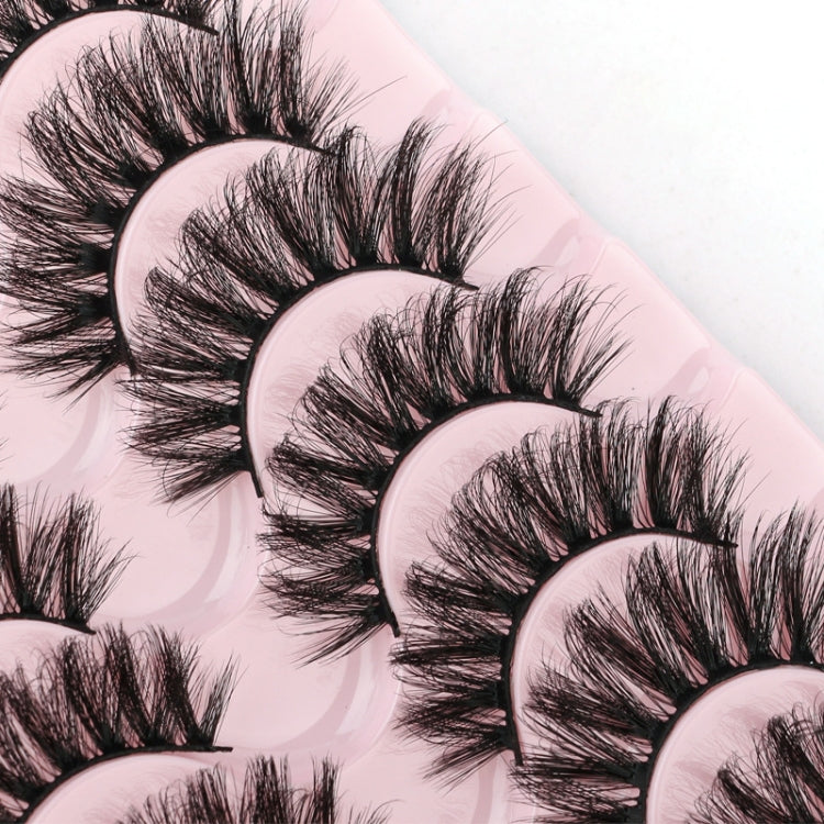 10pairs /Box Russian Strip Lashes 7D Imitation Mink Volume Fluffy Natural False Eyelashes 7D-