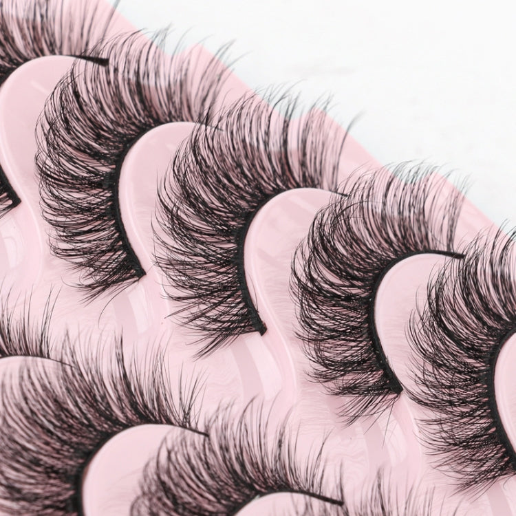 10pairs /Box Russian Strip Lashes 7D Imitation Mink Volume Fluffy Natural False Eyelashes 7D-