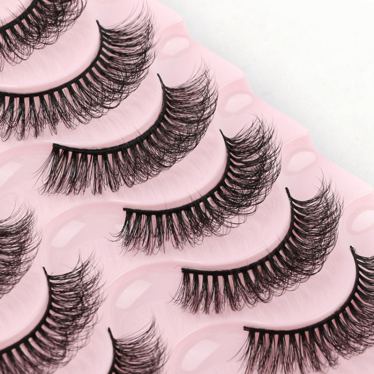 10pairs /Box Russian Strip Lashes 7D Imitation Mink Volume Fluffy Natural False Eyelashes 7D-