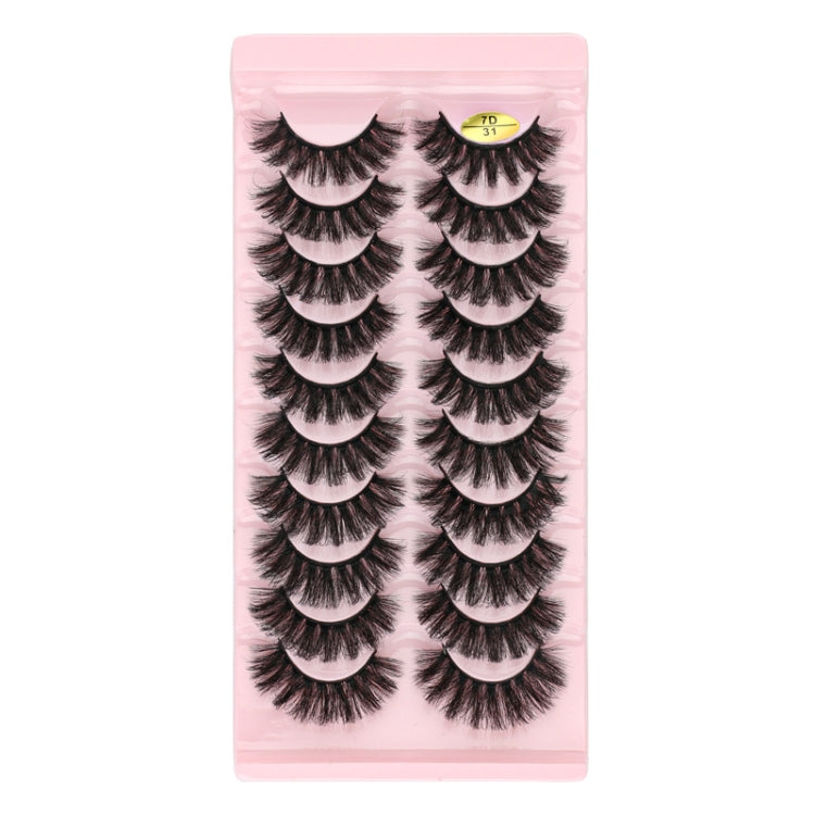 10pairs /Box Russian Strip Lashes 7D Imitation Mink Volume Fluffy Natural False Eyelashes 7D-