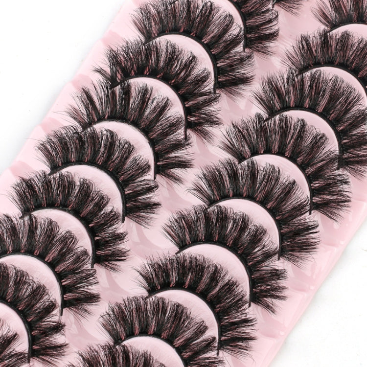 10pairs /Box Russian Strip Lashes 7D Imitation Mink Volume Fluffy Natural False Eyelashes 7D-